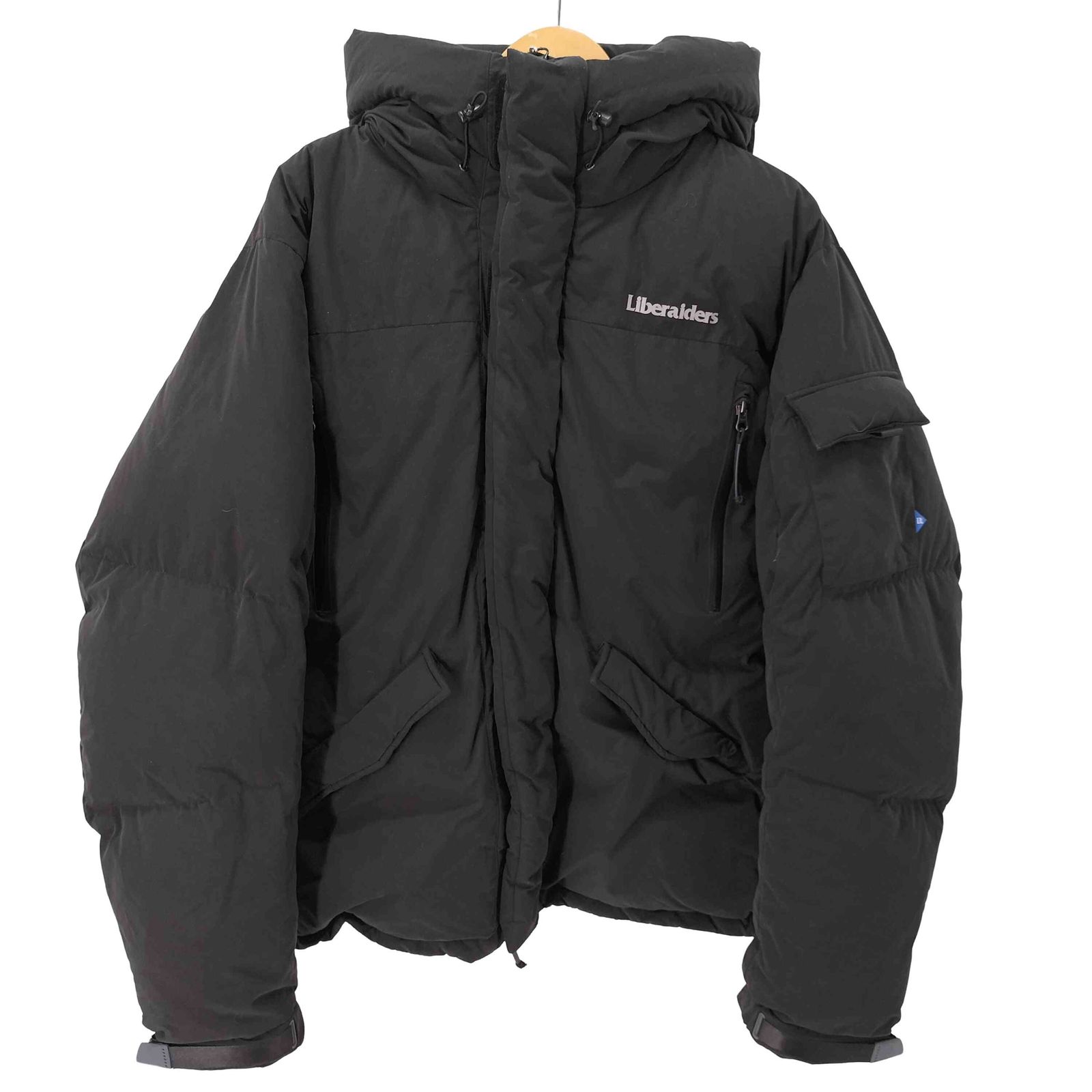 リベレイダース Liberaiders ロゴプリントフーデッドダウンジャケット メンズ  LARGE