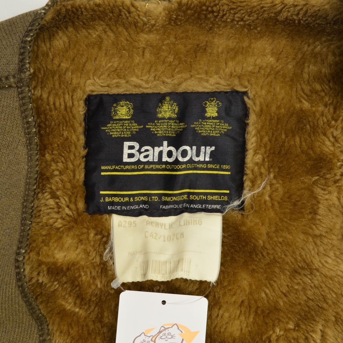 BARBOUR】90s 3ワラント A295 ACRYLIC LINING パイルベスト - メルカリ