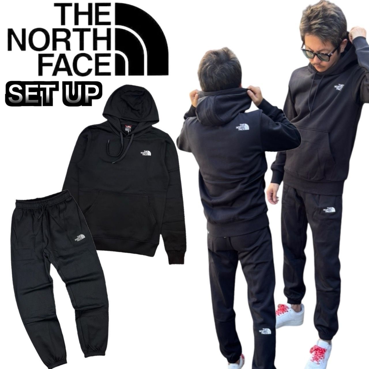 ザ ノースフェイス The North Face セットアップ NF0A89FC|NF0A8C1W ブラック パーカー 上下 ボトムス ジョガーパンツ メンズ 2点セット ロゴ 裏起毛 THE NORTH FACE 正規品 ♥品