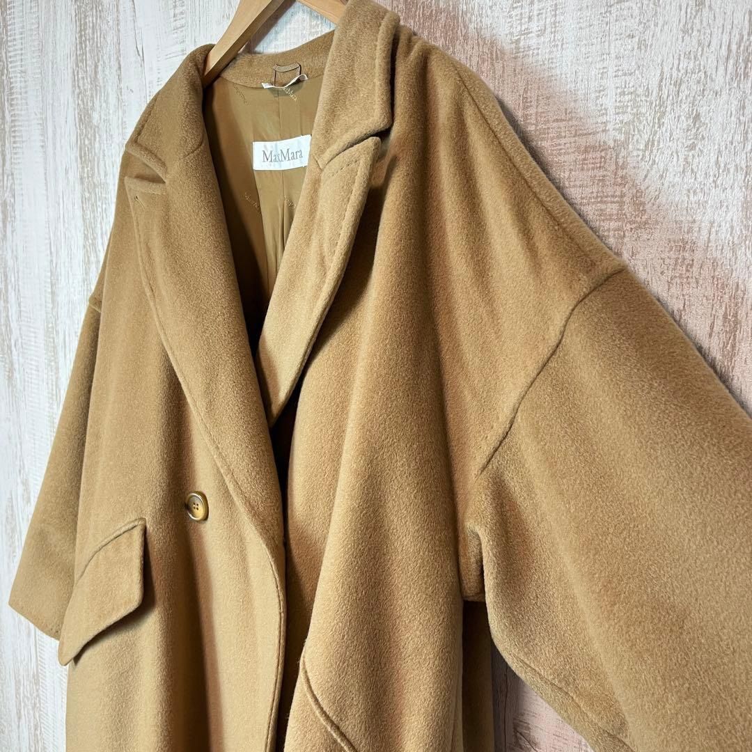 美品 白タグ MaxMara 高級 ウール カシミヤ ボリューム ロングコート