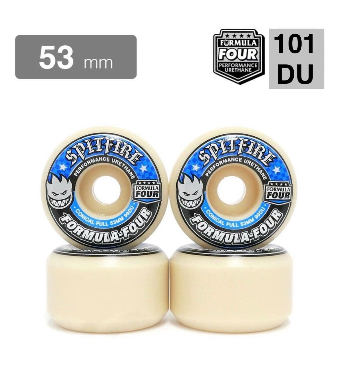 SPITFIRE FORMULA FOUR F4 CONICAL FULL 101D 53mm フォーミュラフォースケボーウィール53 スケートボードウィール53 スピットファイヤーウィール