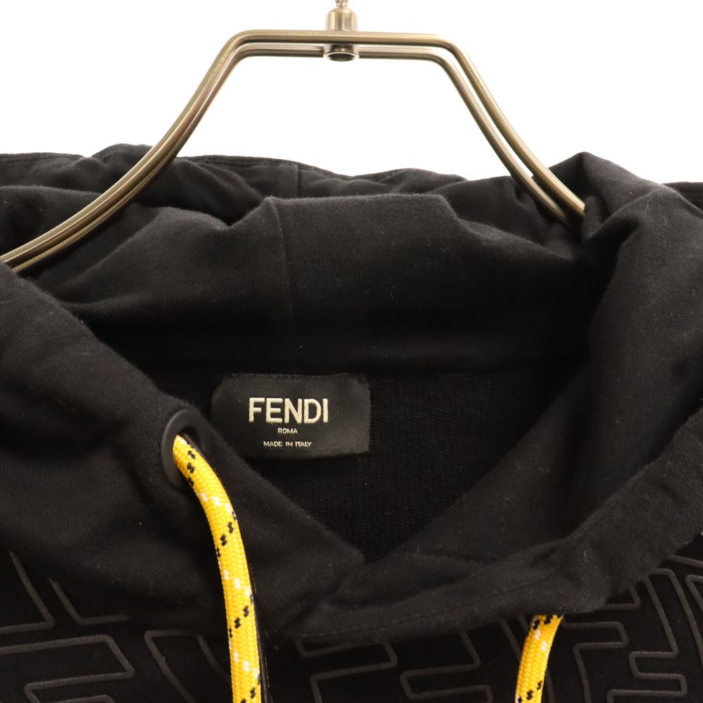 FENDI (フェンディ) FFロゴデザイン スウェットプルオーバーパーカー 
