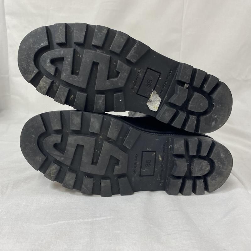 DIESEL BLACK GOLD ディーゼル ブラック ゴールド ブーツ ショートブーツ フロントジップレザーブーツ ブラック イタリア製  SIZE36 - メルカリ