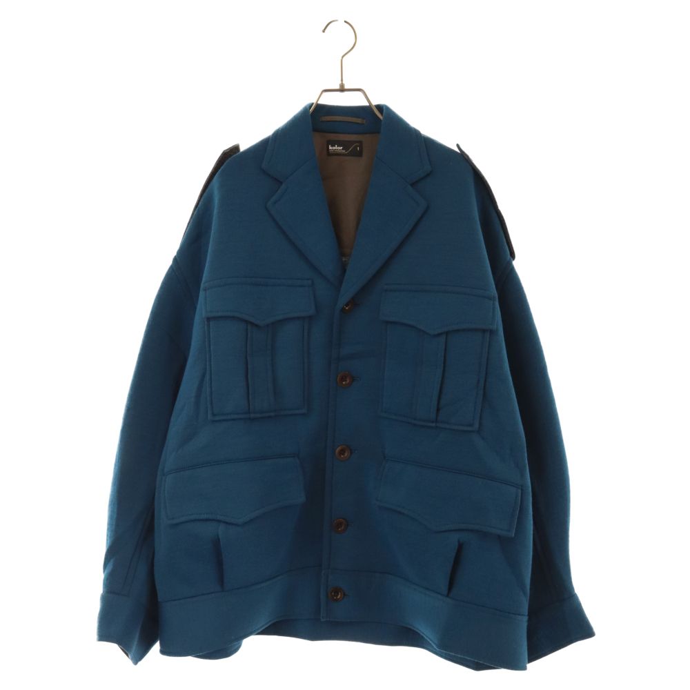 kolor (カラー) 20AW ウールナイロンダンボールジャケット ブルー 