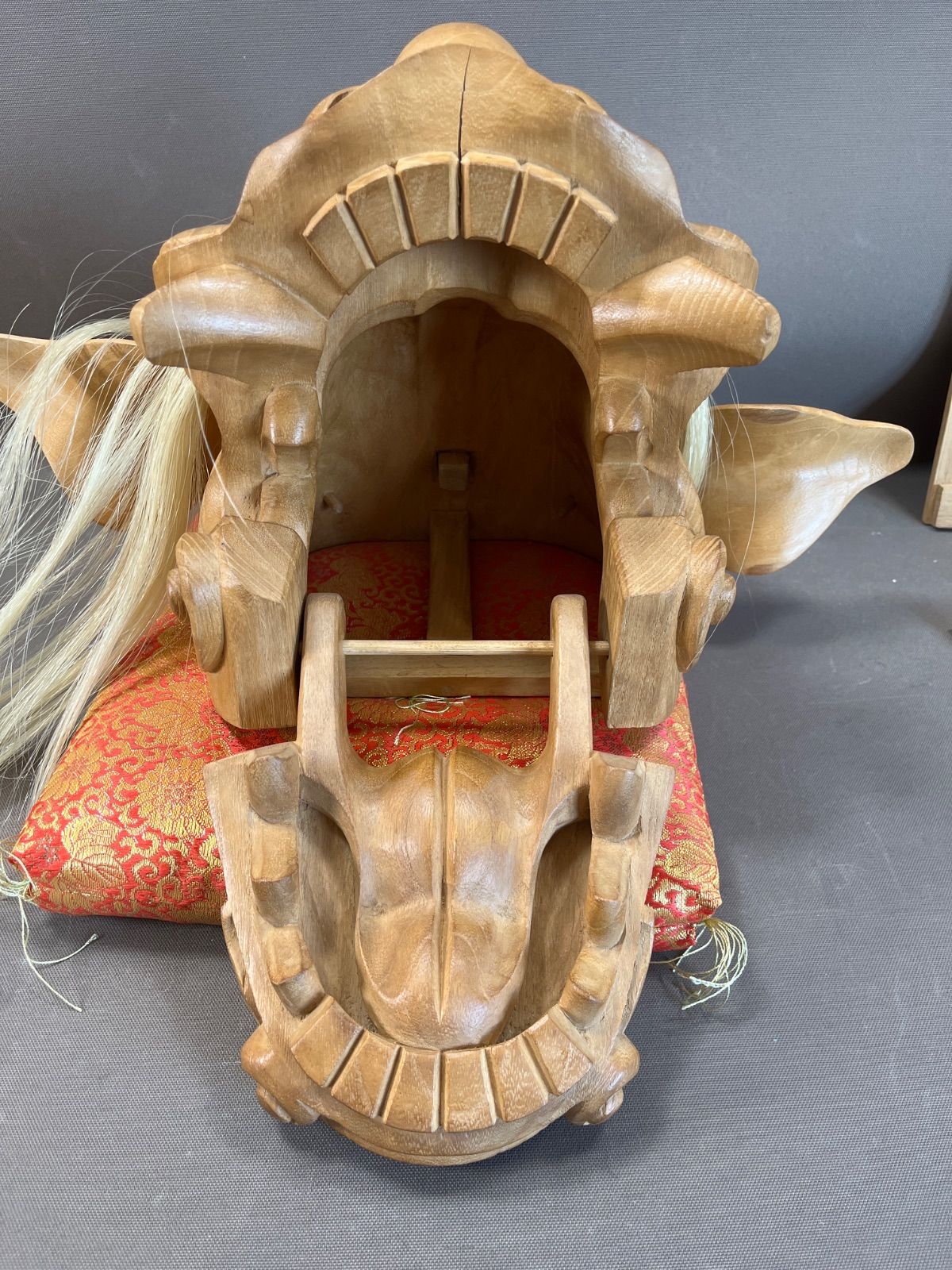 入荷now 買えない 希少・美品】井波彫刻 伝統工芸士 荒井寿斉作 『木彫 獅子頭 工芸品