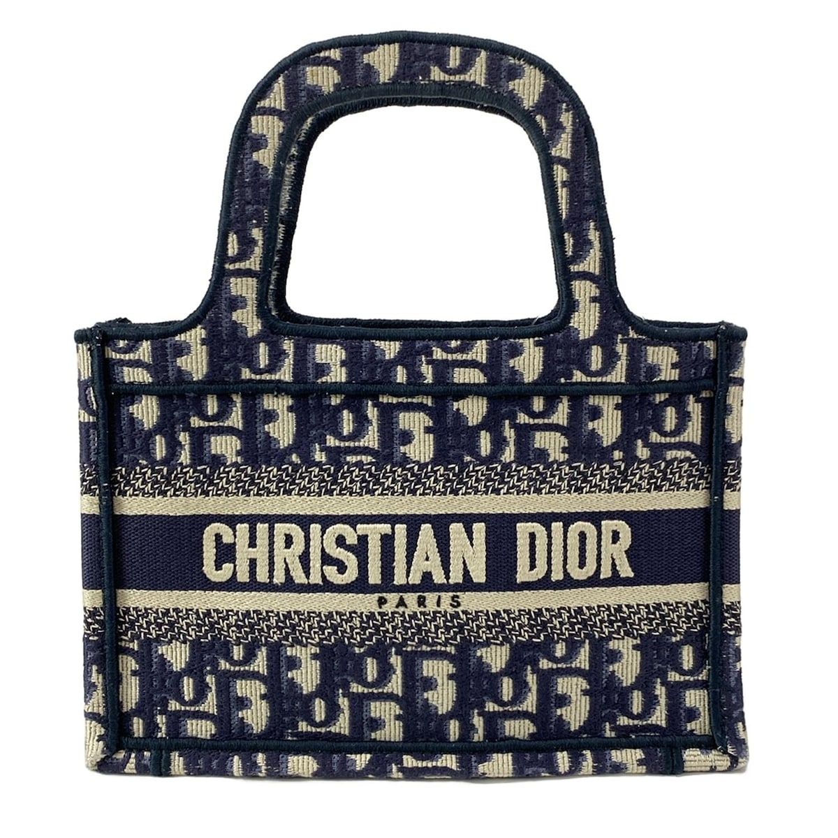 CHRISTIAN DIORトートバッグ ネイビー/アイボリー クリスチャン Dior(ディオール) オブリーク トートバッグ