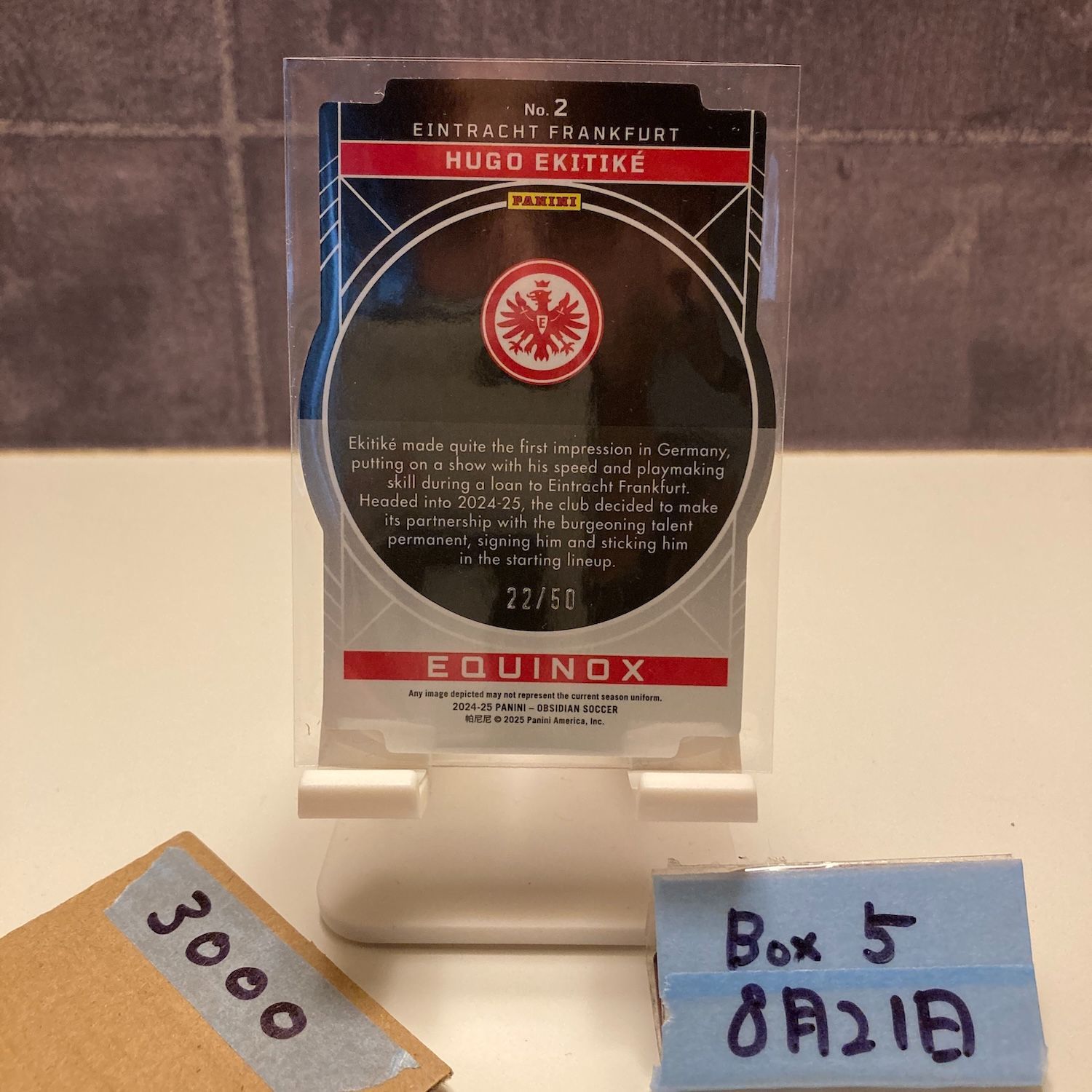 2024-25 Panini Obsidian International Hugo Ekitike 22/50