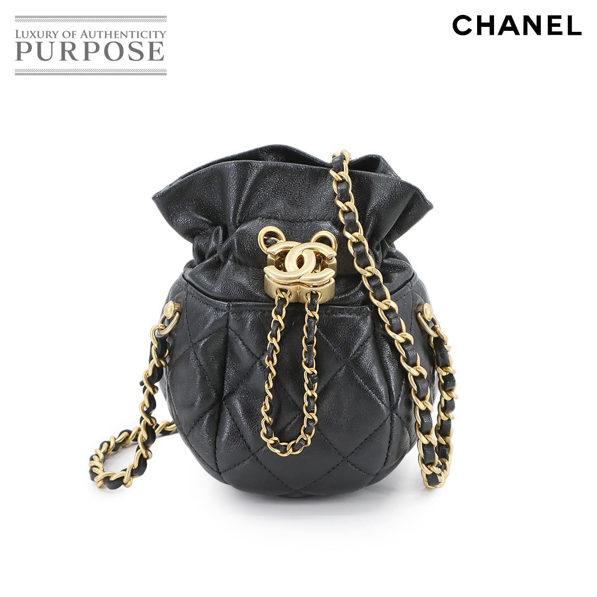 新品同様 シャネル CHANEL マトラッセ 巾着 チェーン ショルダー