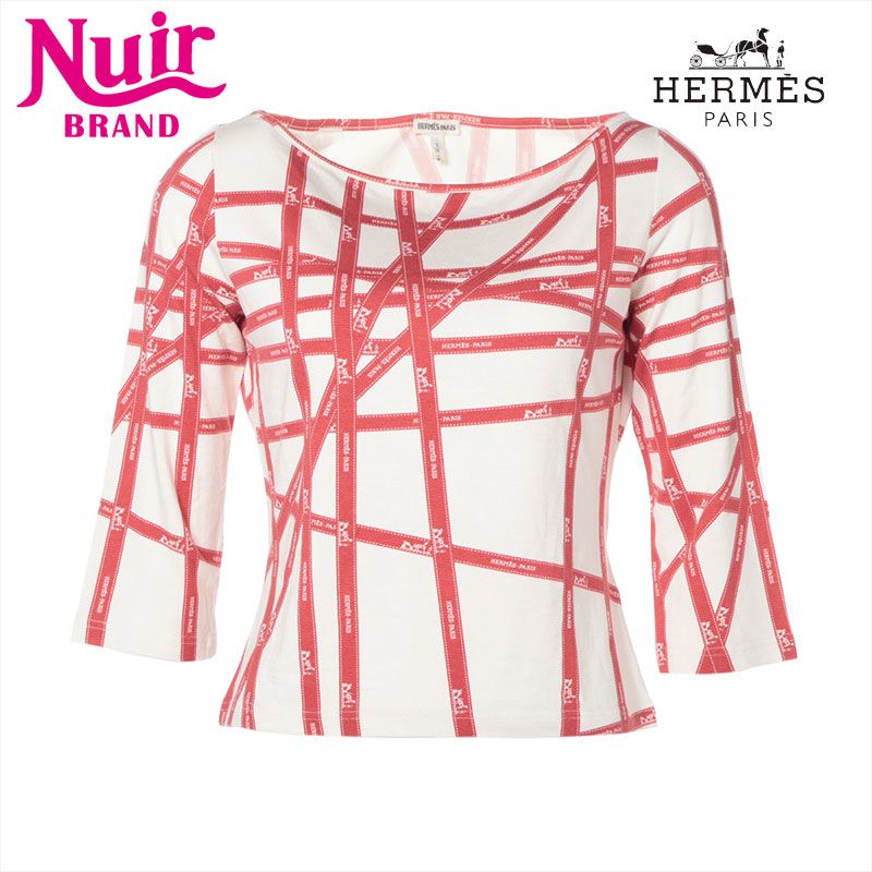 HERMES エルメス 長袖Ｔシャツ L リボンタイ マルジェラ期 レーヨン