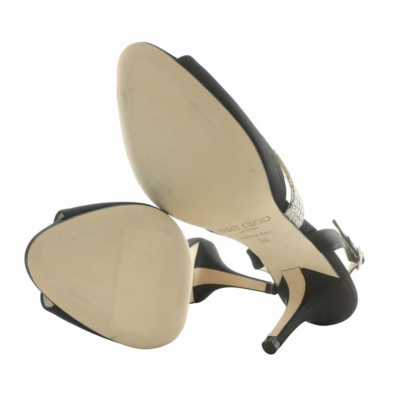 JIMMY CHOO　ジミーチュウ　グリッター　ハイヒール　アンクルストラップ JIMMY CHOO ジミーチュウ グリッター ハイヒール アンクル