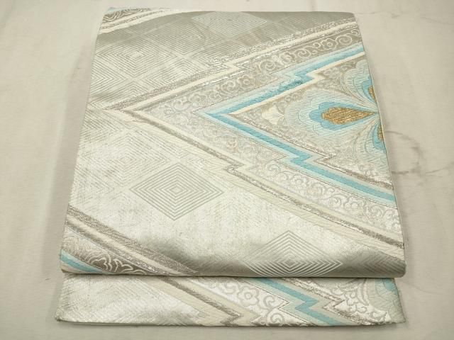 平和屋着物○六通柄袋帯 鏡裏半丸紋 金銀糸 正絹