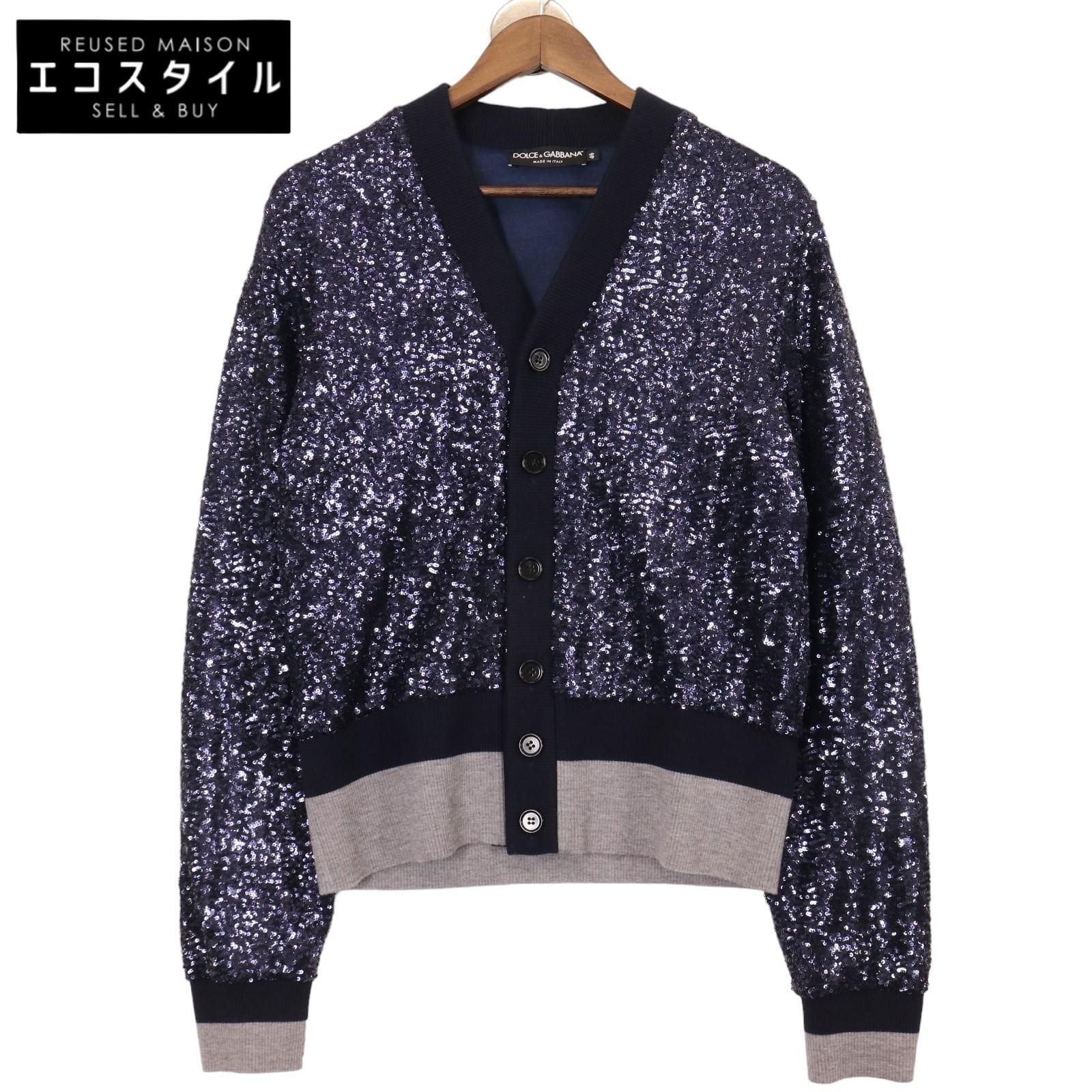 DOLCEu0026GABBANA ドルチェアンドガッバーナ G9QG4Z/FLM7Q ネイビー スパンコールカーディガン 46