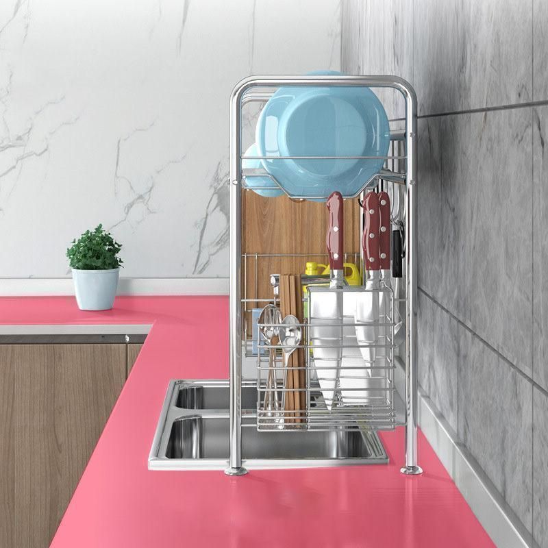 水切りラック 2段 水切りかご 大容量 ステンレス製 シンク上 まな板収納 カトラリーケース付き 食器置き 乾燥 大容量 収納 棚 dUVs982 SKLAD-KIRPICHA_RU