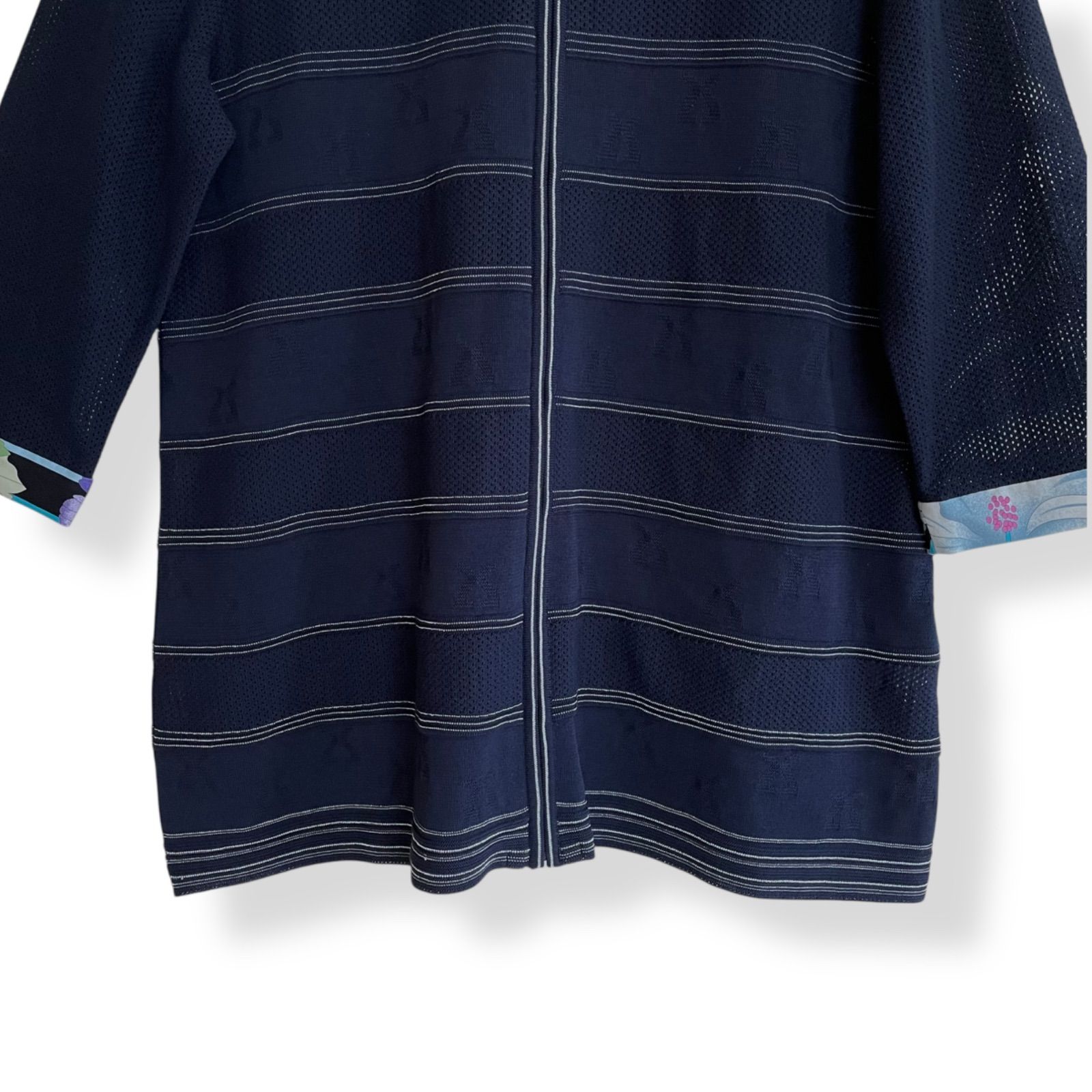 レオナール　Tシャツ　　44 LEONARD レオナール レディース トップス Tシャツ 長袖 ネイビー