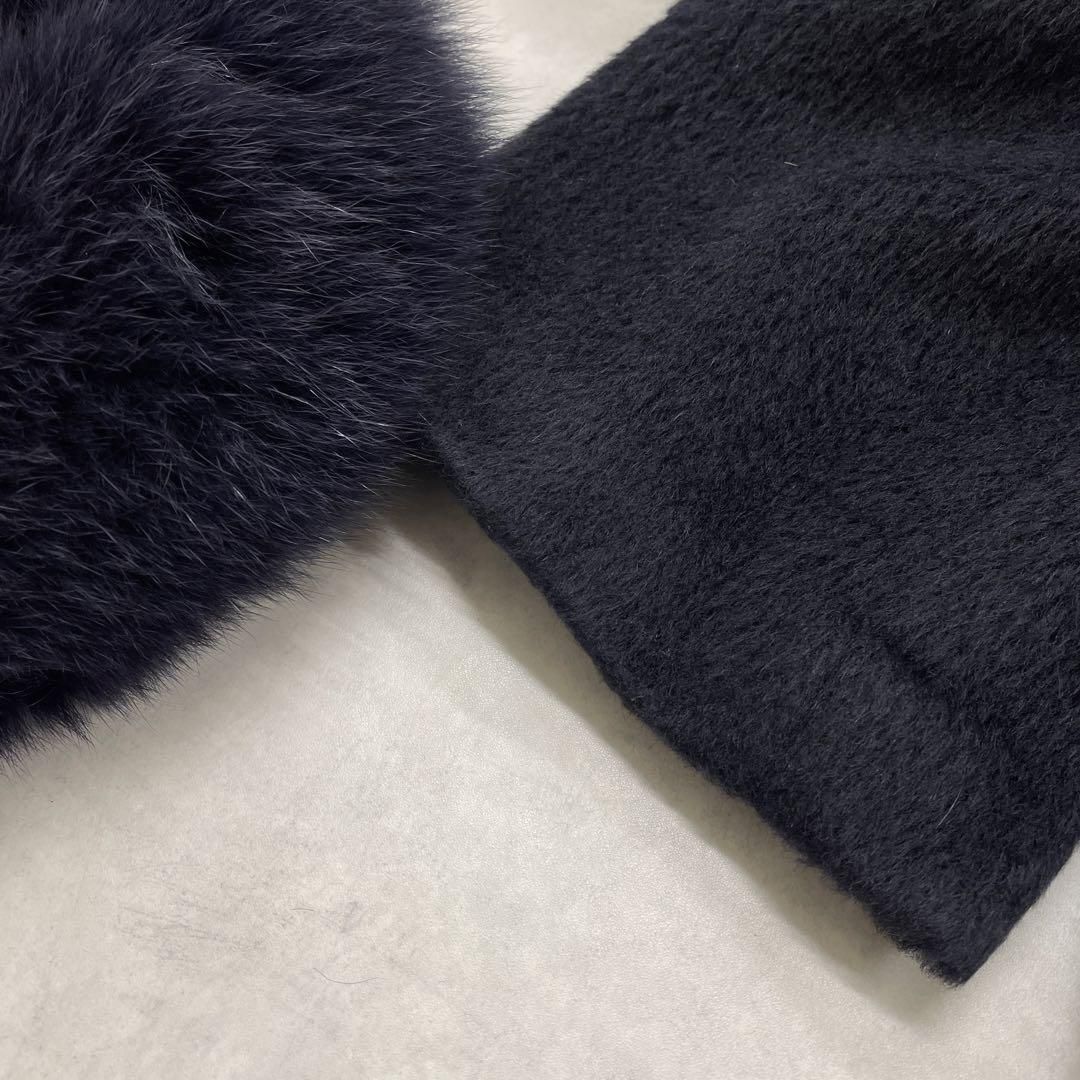 M.fil エムフィル アルパカ混 ノーカラーコート フォックスファー