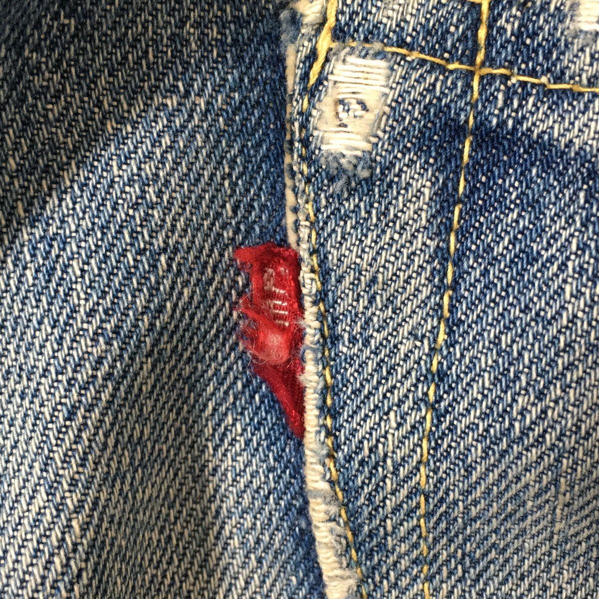 LEVI'S 501xx 47後期 50年頃 革パッチ 片面タブ フライボタンフラット通常R 4つボタン 実寸W29～30【A0】