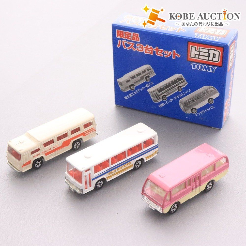 トミー トミカ 品 バス3台セット 富士重工セミデッカー型バス 日野レインボーススケルトンバス マツダライトバス 日本製 き