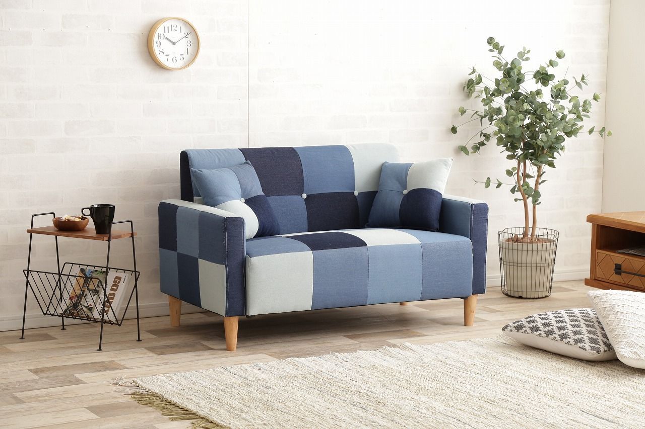 2人掛け デニムパッチワークソファ 楽天市場】Sopra 2人掛け デニムパッチワークソファ 【二人掛け