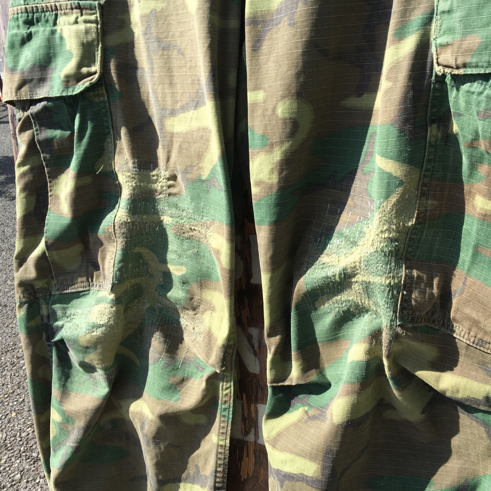 60's Vintage【US ARMY】ERDL ジャングルファティーグ ミリタリーカーゴパンツ グリーンリーフ ＮＡＭ戦リーフ◆Size：US-S-S