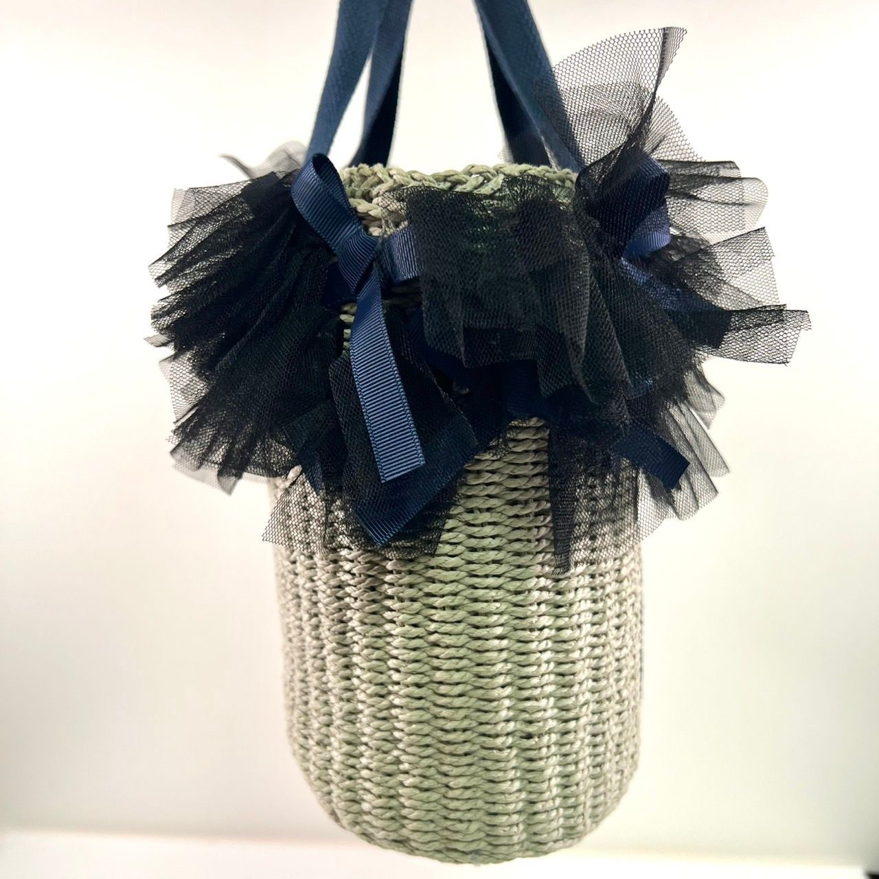 LANVIN en Bleu ランバン オンブルー フリル かごバッグ カゴ