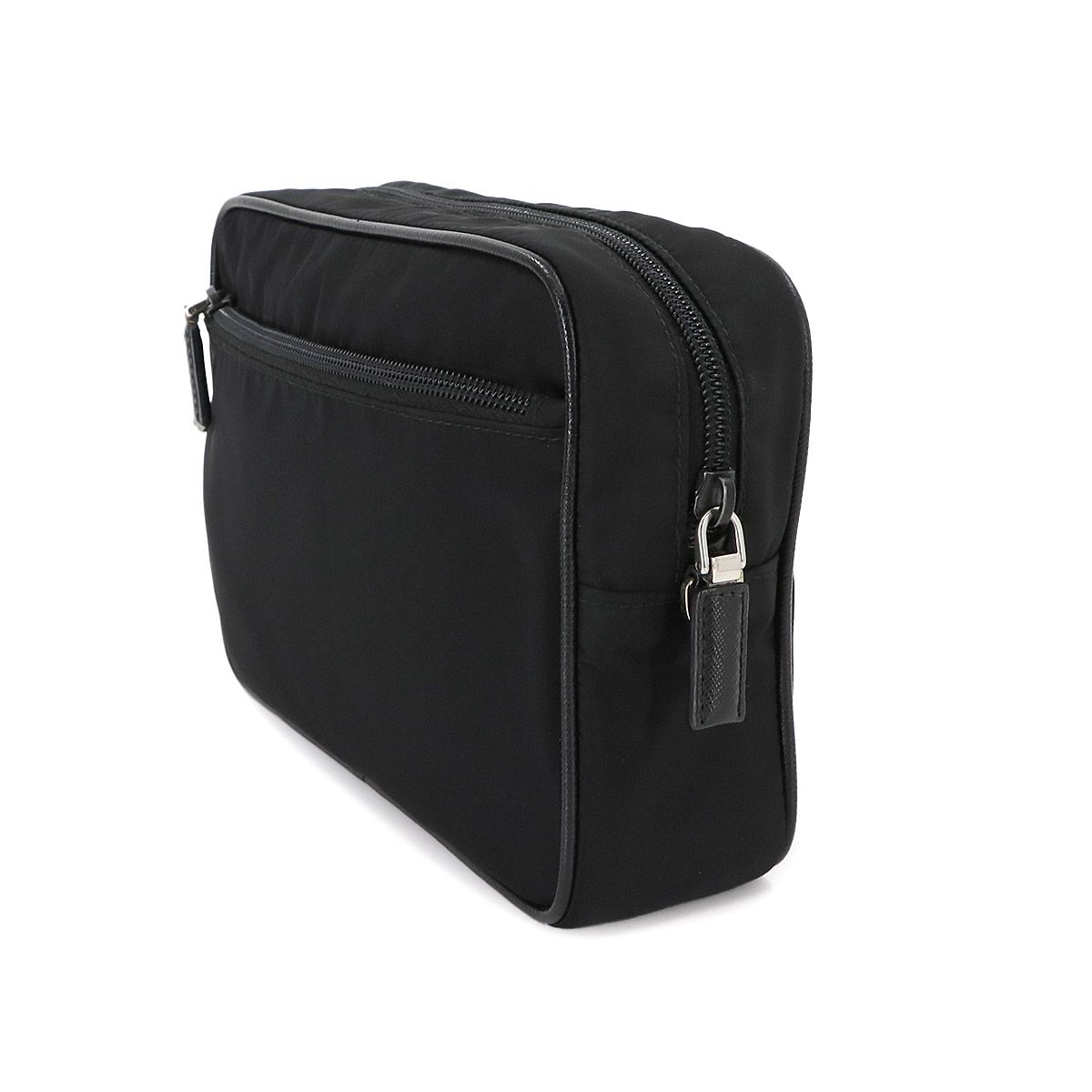 PRADA ポーチ ブラック 新品 未使用 新品同様 プラダ PRADA ポーチ ナイロン サフィアーノレザー