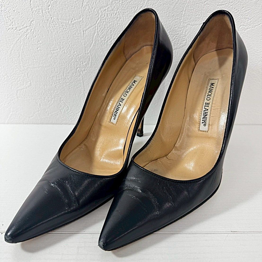 【美品】 マノロブラニク 38 MANOLO BLAHNIK マノロブラニク レザー ハイヒール 38 - メルカリ
