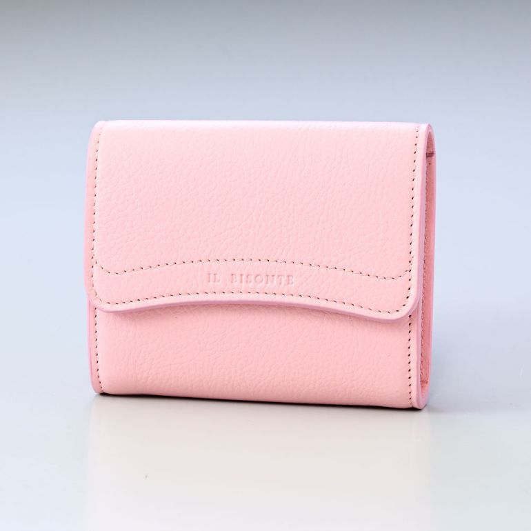 確実正規品　IL BISONTE 二つ折り財布 ピンク イル ビゾンテ IL BISONTE 財布 （ピンク系） -ファッション通販