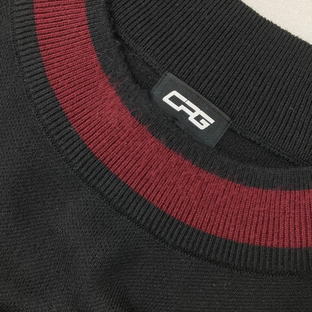 サイズ：4 CPG GOLF シーピージーゴルフ  ウール混 ロゴ ニットセーター  ブラック系 [240101453275] ゴルフウェア メンズ ストスト サイズ：4 CPG GOLF シーピージーゴルフ ウール混 ロゴ ニット