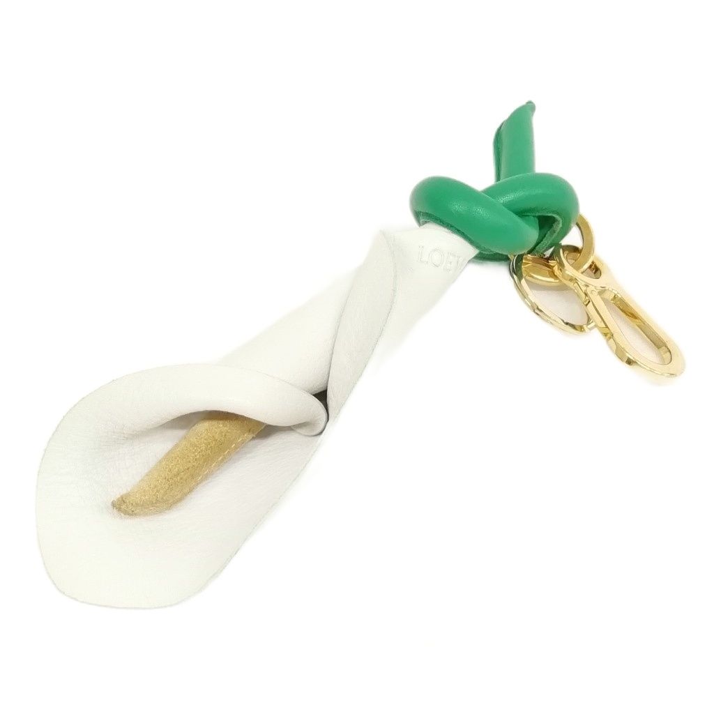 ロエベ LOEWE レザー フラワーチャーム キーホルダー キーリング