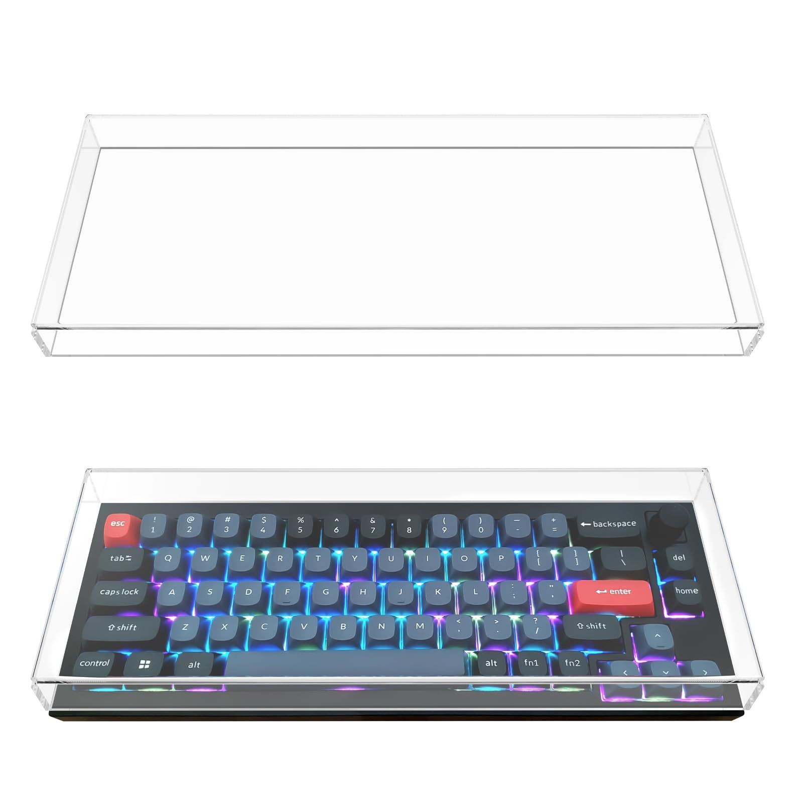 【特価商品】Q2、Keychron V2に対応 65%キーボードノブダストカバー、68キーコンピュータメカニカルワイヤレスキーボード用透明アクリルキーパッドカバー、Keychron Geekria