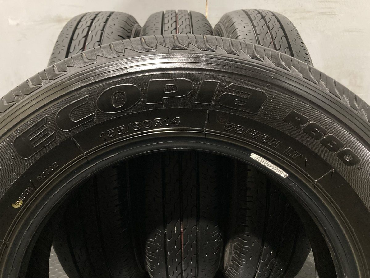 BS BRIDGESTONE ECOPIA R680 155/80R14 88/86N LT 14インチ 夏タイヤ 4本 19年製 バリ溝  プロボックス サクシード等 (TA917) - メルカリ