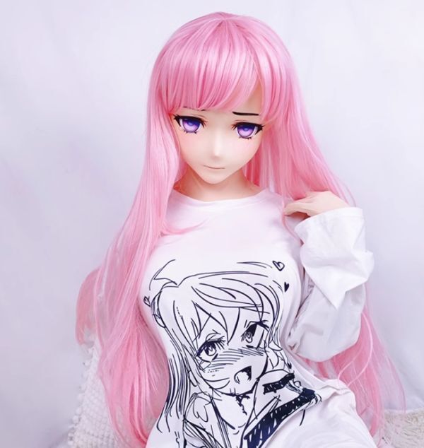 未使用 全頭マスク カツラ付 ロック付 訳あり ドールヘッド ロリータ人形 全頭マスク カツラ付き ロック付き Iタイプ フルマスク ドール ヘッド