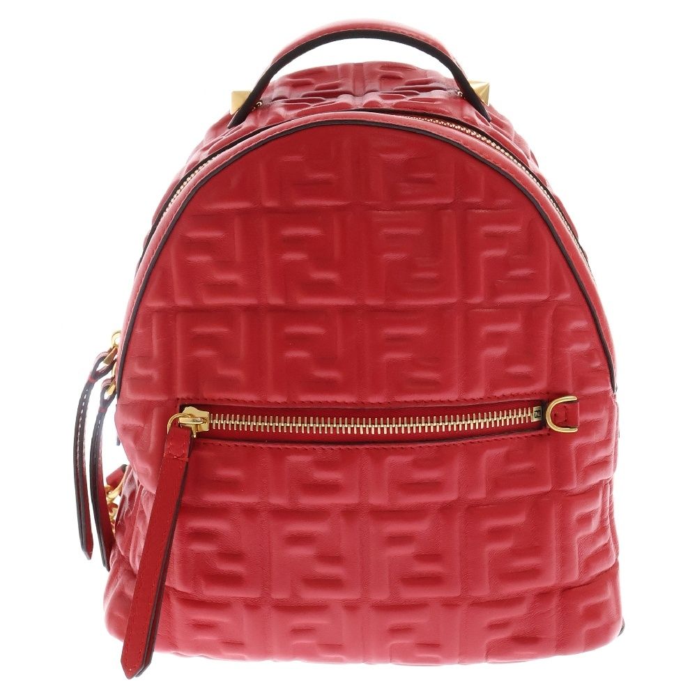 FENDI (フェンディ) FF ズッカ柄 レザーバッグパック リュック