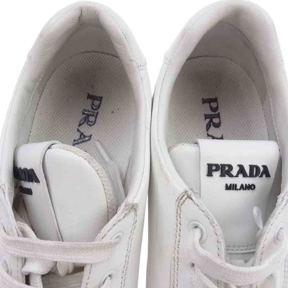 PRADA プラダ スニーカー 2EG400 ロゴ レザー ローカット スニーカー 
