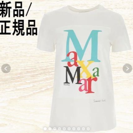 ●新品/正規品● Max Mara HUMOUR コットン ロゴ Tシャツ