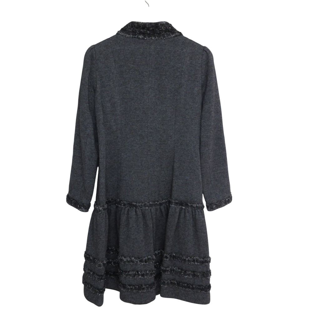 Rene ルネ TISSUE カシミヤブレンドブレンド ジップアップ スタンド コート 38 グレー レディース 古着