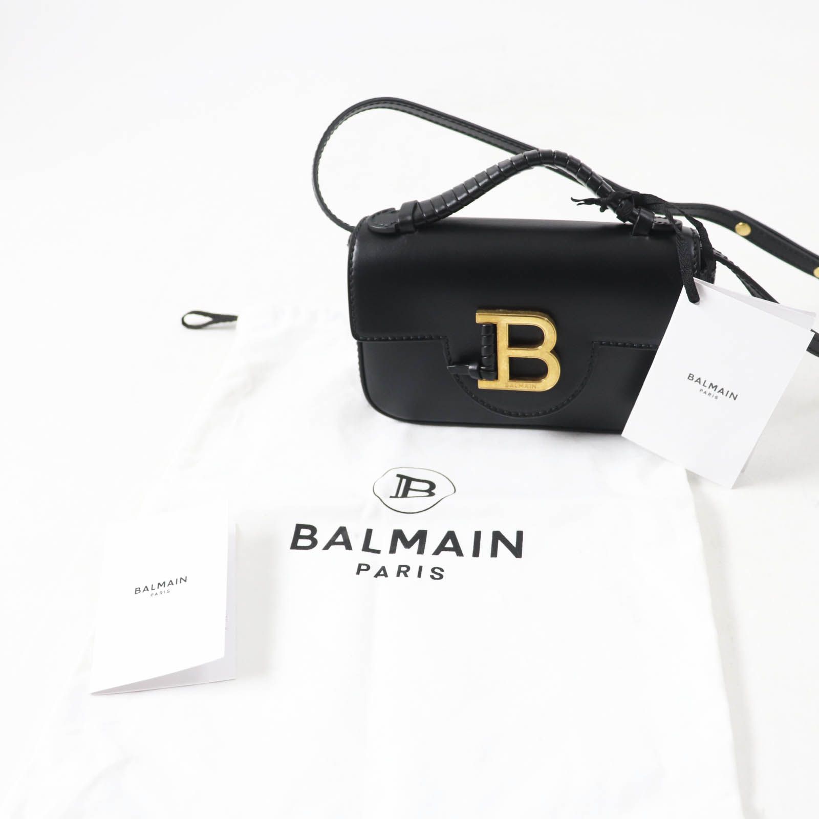 美品BALMAINバルマン　スタッズ チェーンショルダーバッグ　ディスコバッグ BALMAIN バルマン ディスコ ロゴ スタッズ ショルダーバッグ (BALMAIN