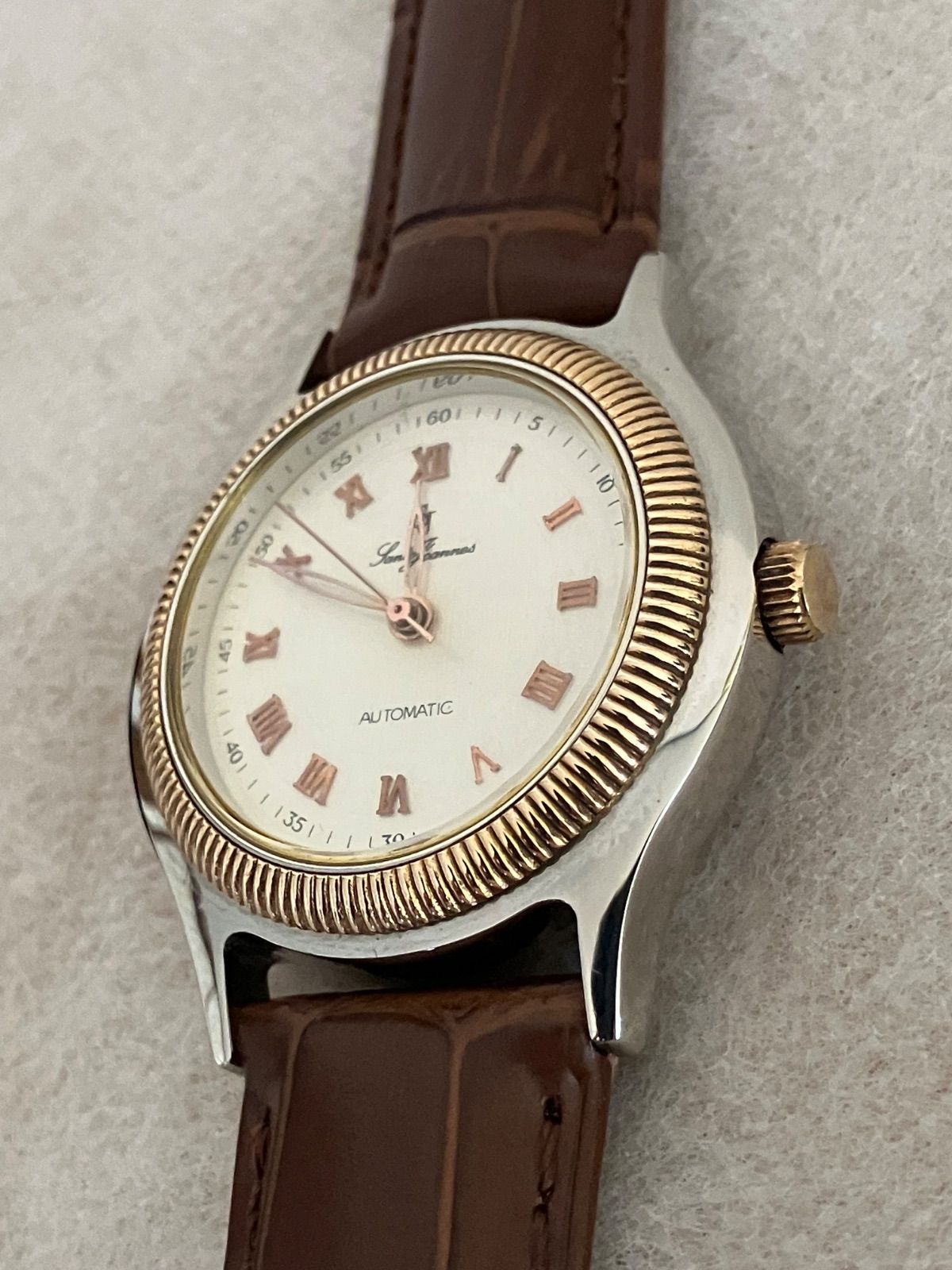 稼働 SJ 自動巻き BKKー14 腕時計 革ベルト 交換済