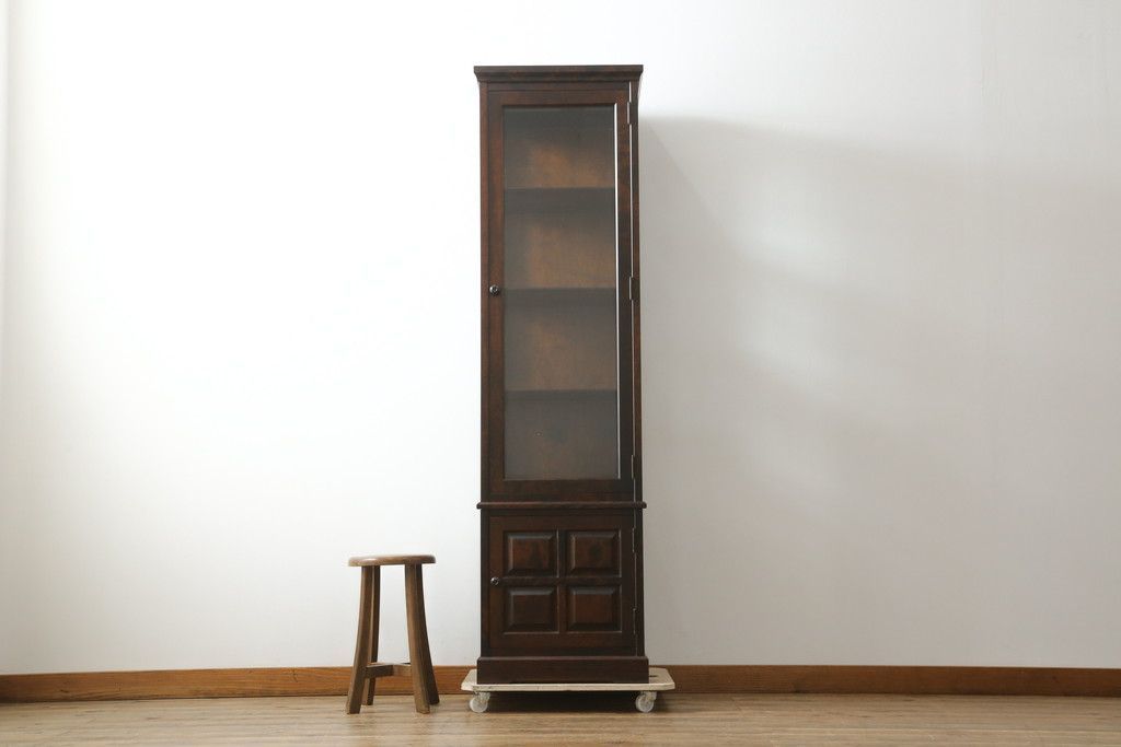 北海道民芸家具 飾り棚 ガラスケース キャビネット