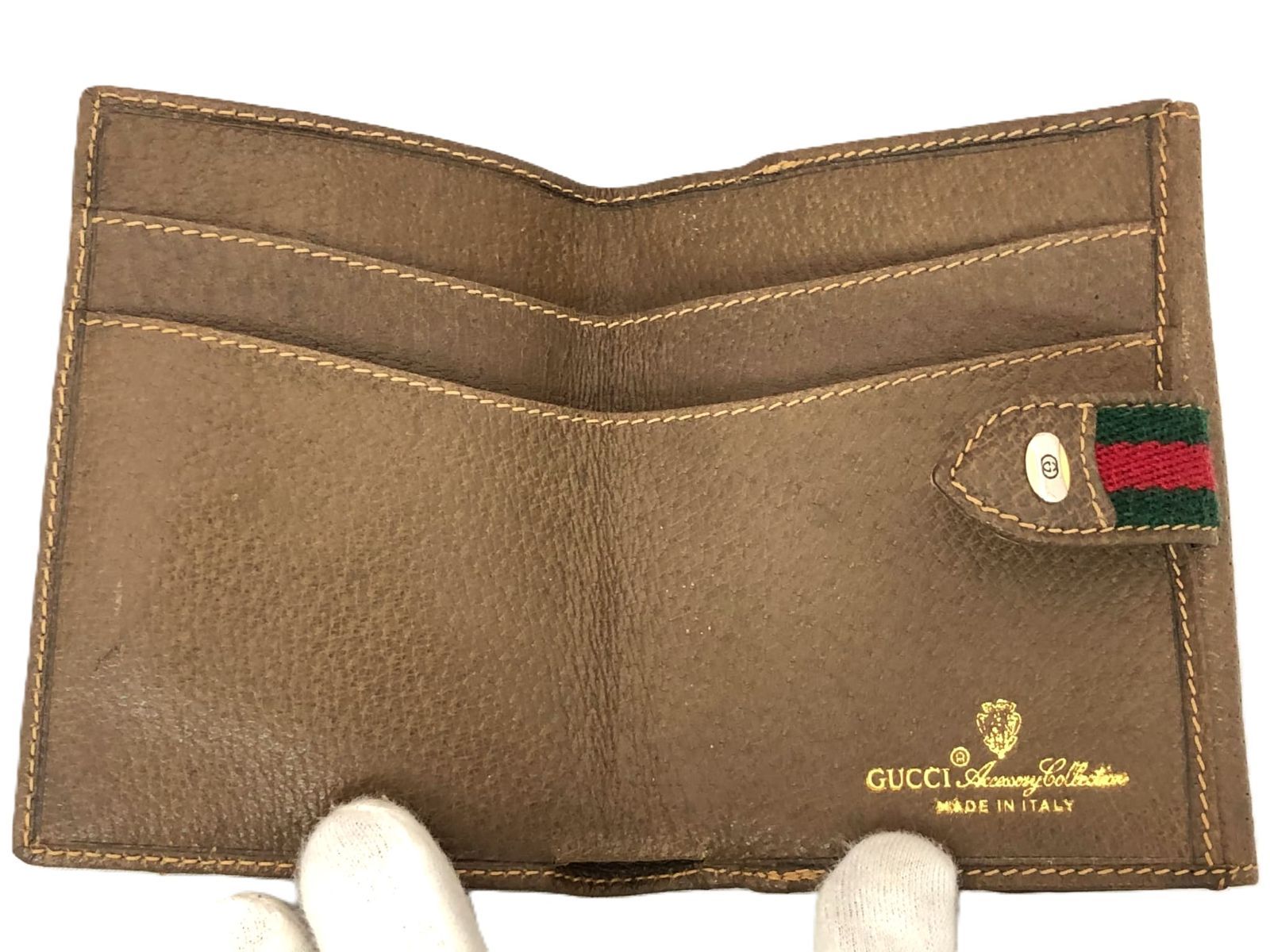 GUCCI グッチ オールドグッチ シェリーライン 二つ折り 財布 PVCレザー