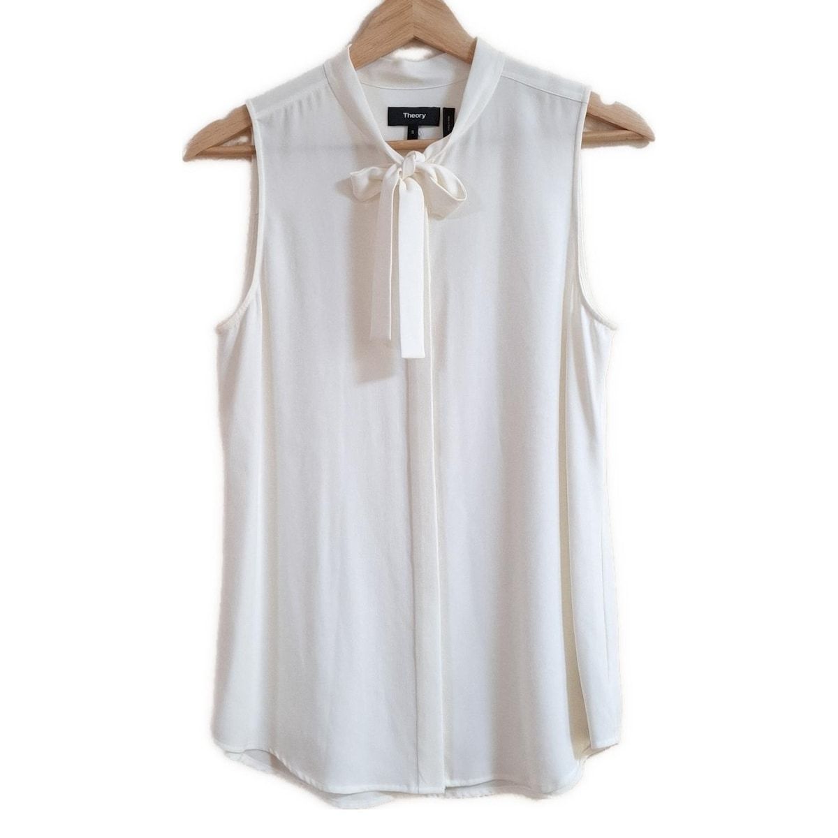 極美品✨セオリー　2023　ボウタイブラウス　アイボリー　S　ウォッシャブル 極美品✨セオリー 2023 ボウタイブラウス アイボリー S ウォッシャブル