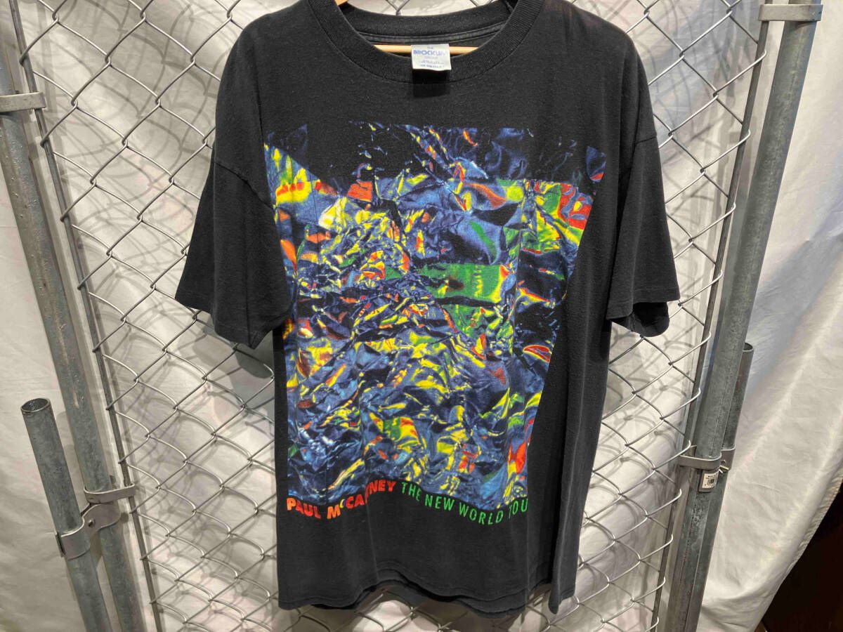 Brockum 1993s ポールマッカートニー ツアーT ブラック 半袖Tシャツ 総柄 カラフル マルチ ブラック グッズ