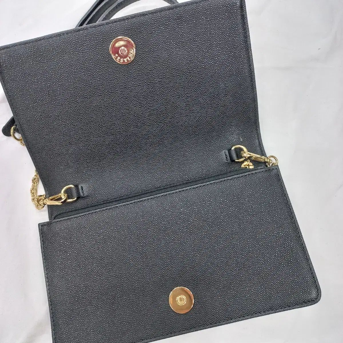 J.ESTINA ブラック キルティング チェーン クロスバック