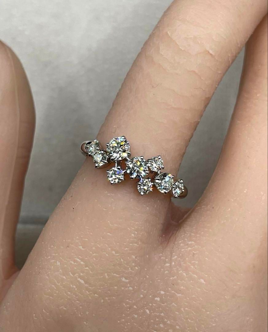 JQ332☆高級 ダイヤモンド0.866ct pt950 リング - メルカリ 