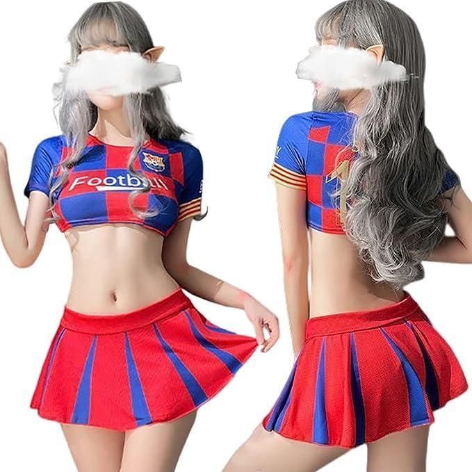 サッカー コスプレ チアガール スク水 スク水 セクシーランジェリー スクール水着 体操着 応援団 コスチューム チアリーダー 女子 高校生 学生  半袖 ミニスカート制服 JK ミニスカ セーラー服 かわいい 背中空き 可愛い プレゼント レディース 衣装 - メルカリ