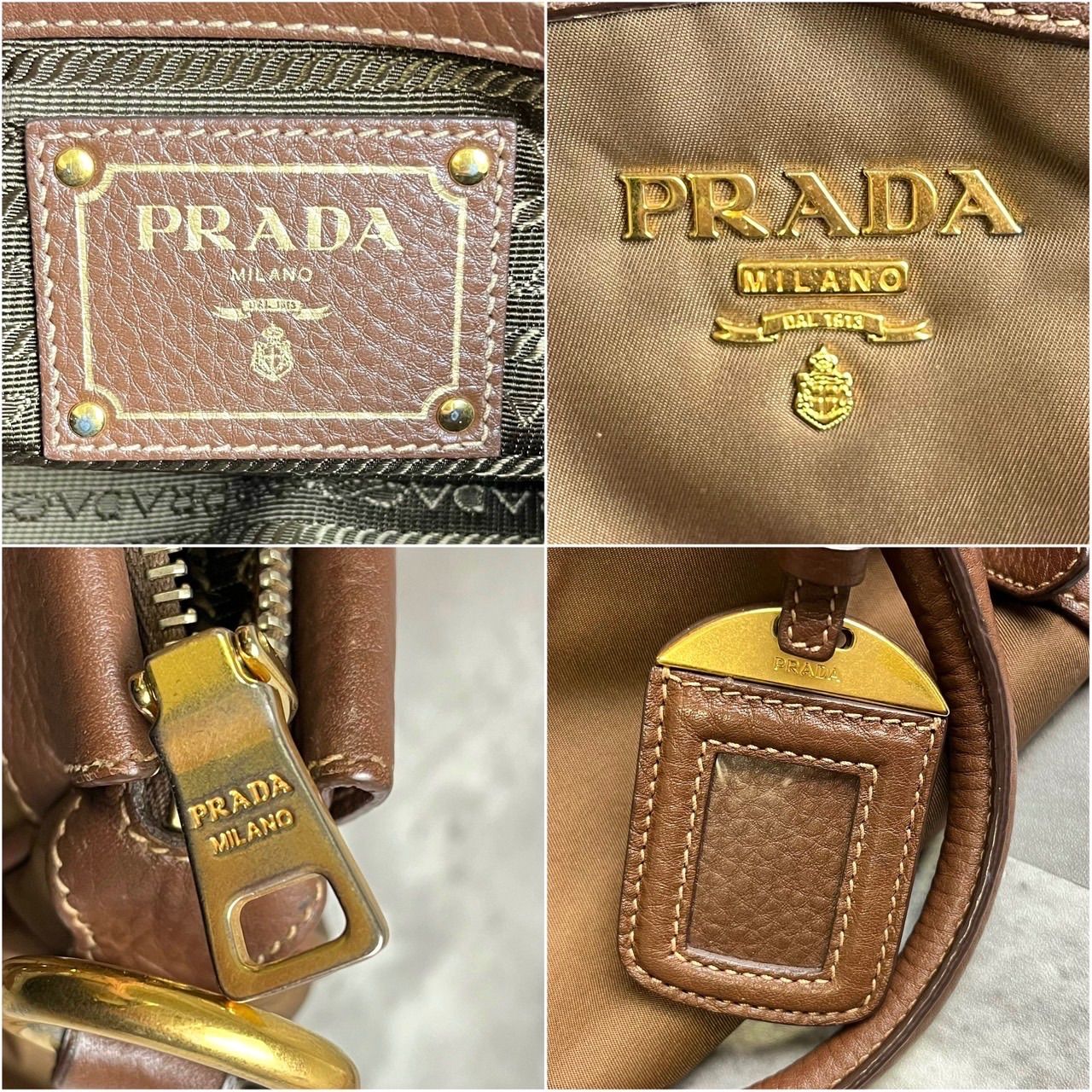 ✨良品✨ PRADA プラダ 2way ショルダーバッグ ハンドバッグ ロゴ金具 