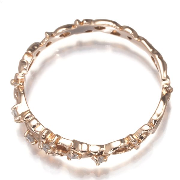 アガット リング ダイヤ ダイヤモンド 0.05ct 透かし フラワー