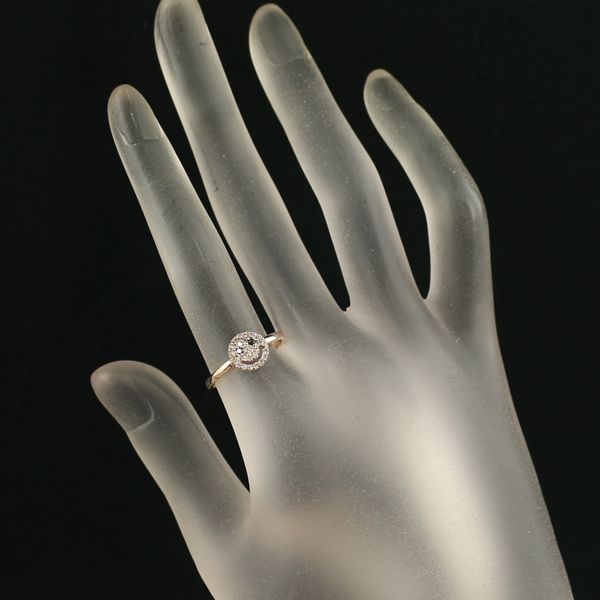 ブラック&クリアダイヤ ダイヤモンド 0.15ct スマイル リング K18PG  