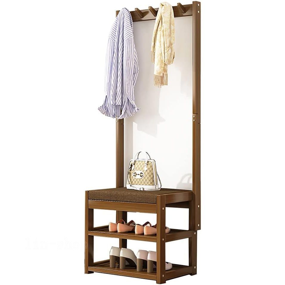 玄関収納棚 多機能折りたたみラックシューキャビネット コートシューズ