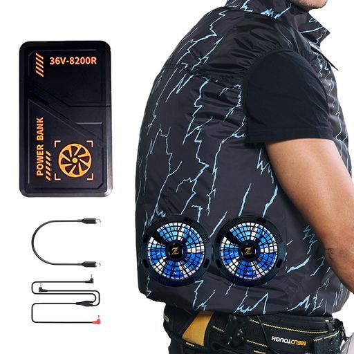 即使用可能バッテリー付セット【新品】空調服/ベスト/ペルチェ【サイド
